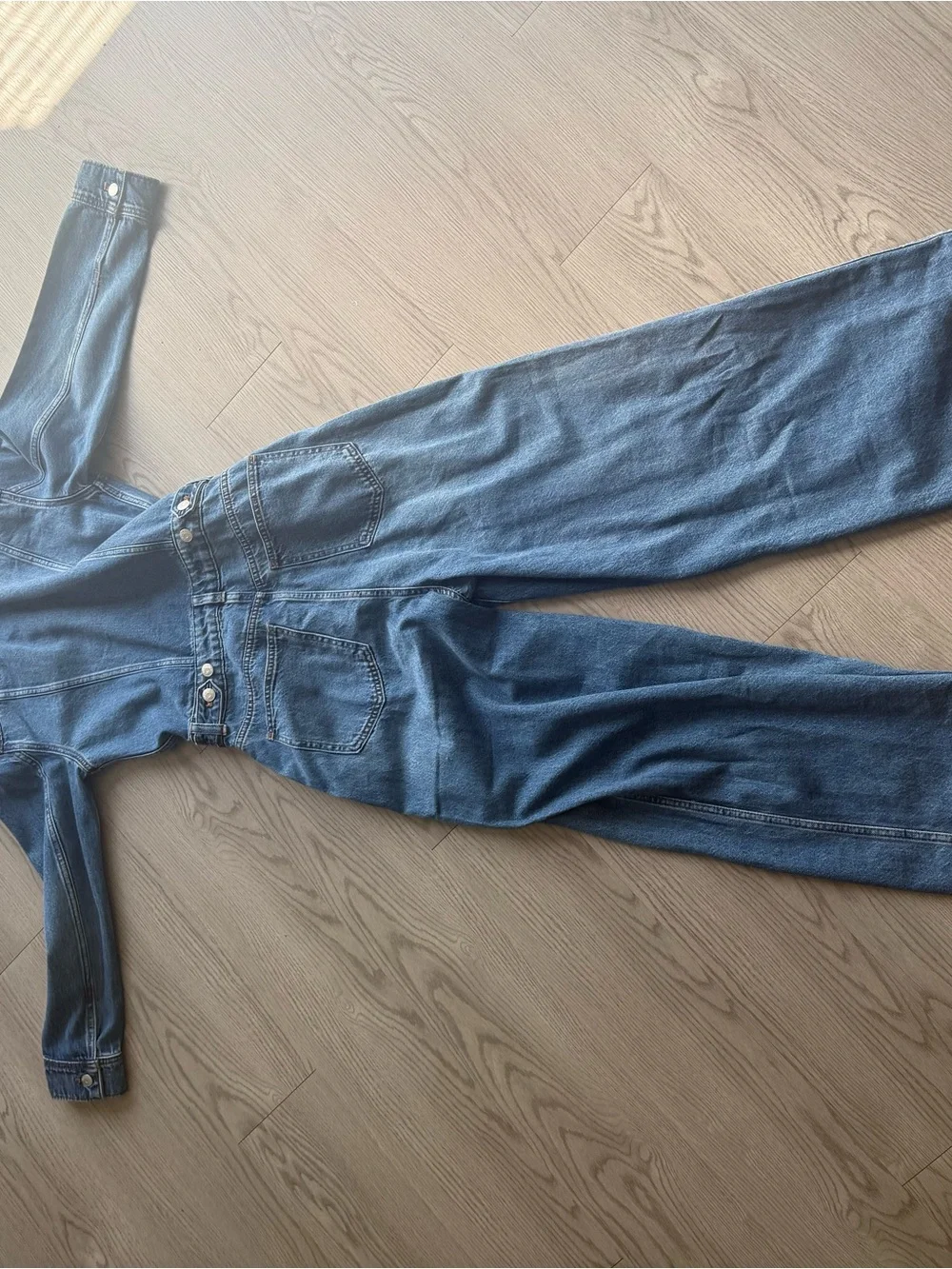 Madewell Blue Denim Wide-Leg Jumpsuit - Picture 2 of 3